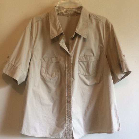 Tops - Campshirt Short Sleeve Button Down Stretchy